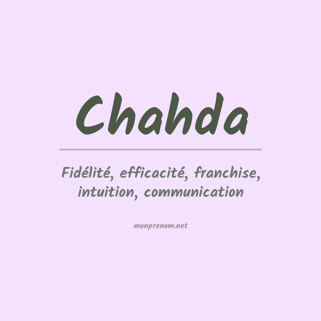 Signification du prénom Chahda