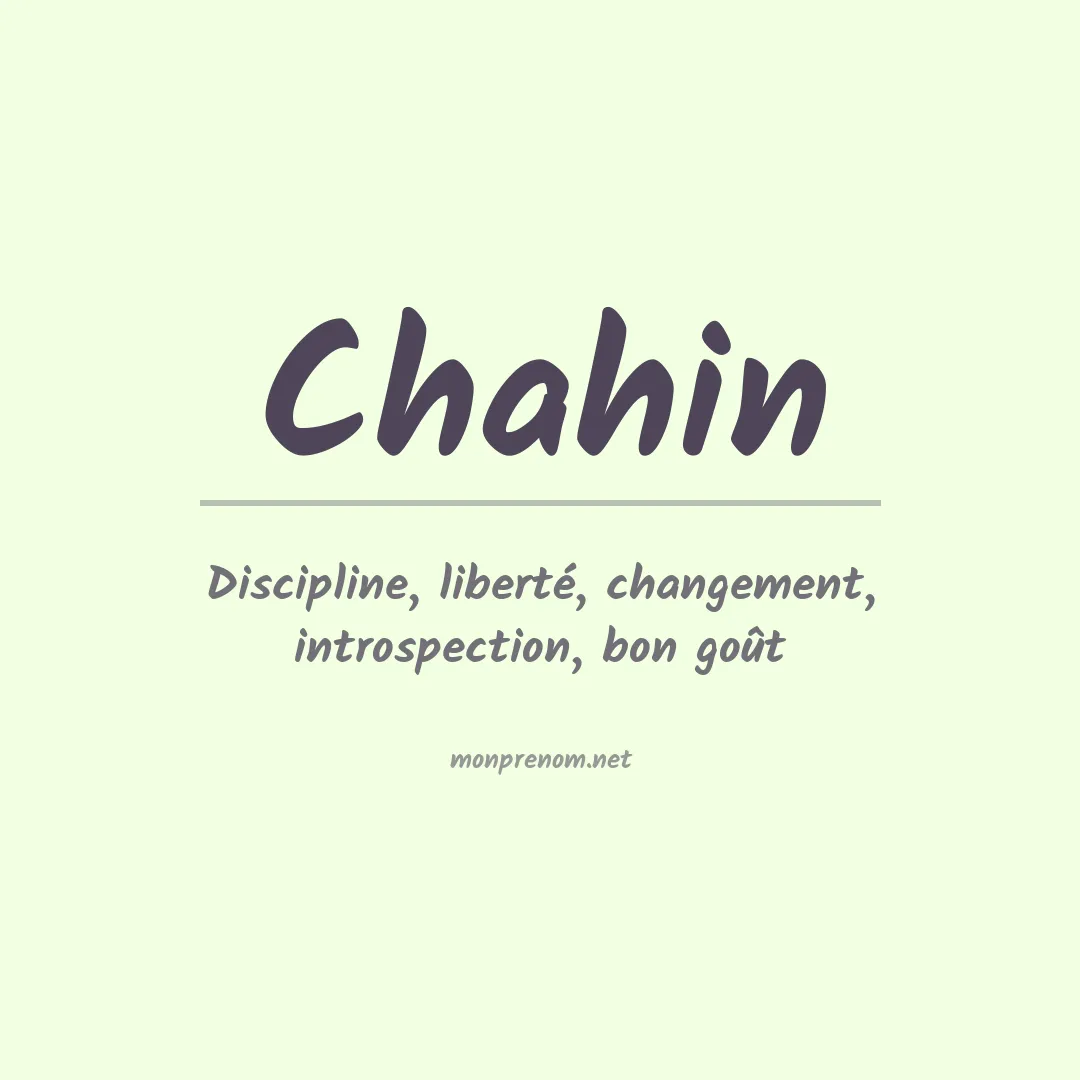 Prénom Chahin