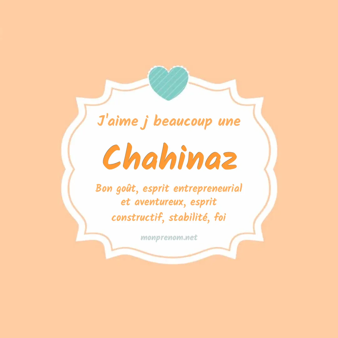 J'aime beaucoup Chahinaz