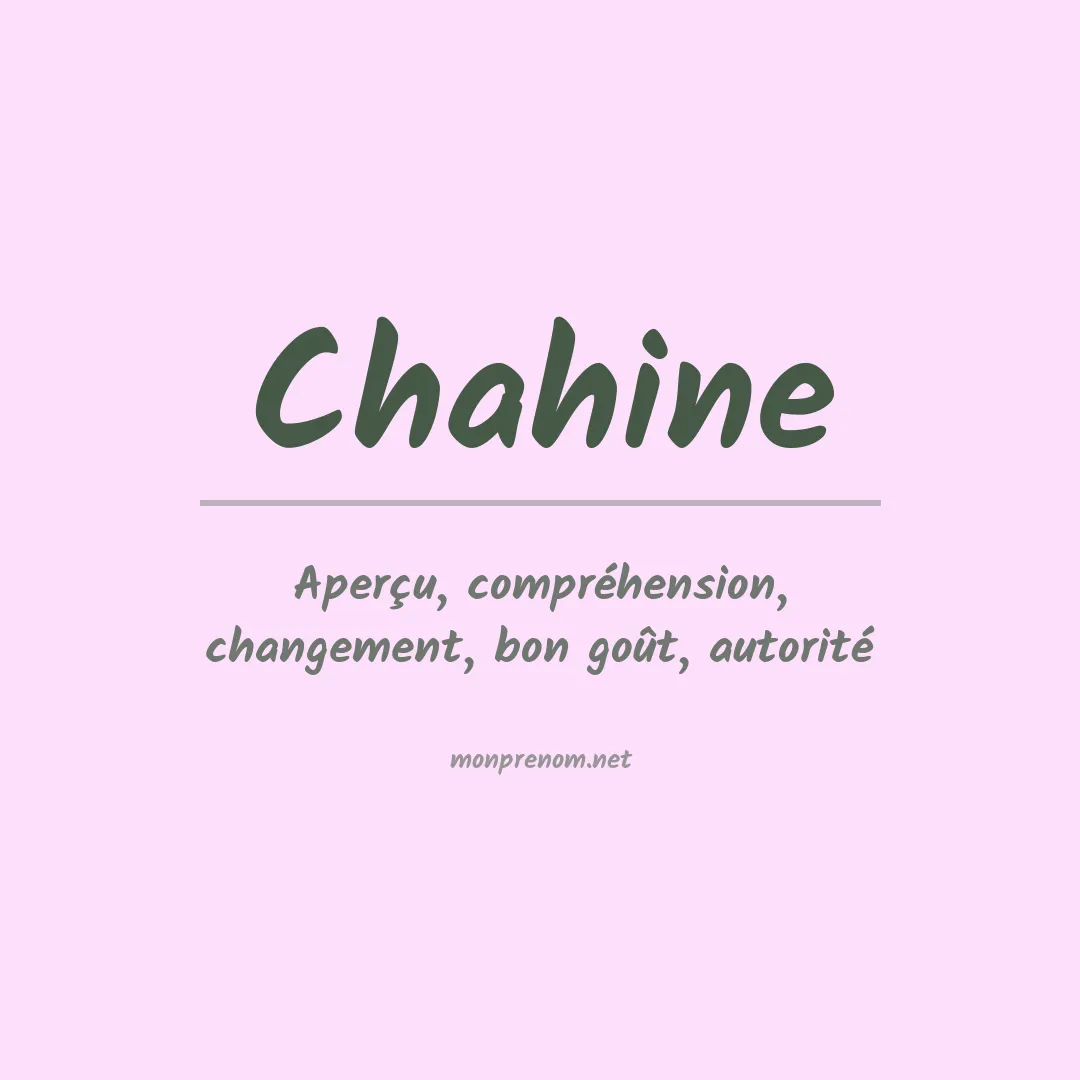 Prénom Chahine