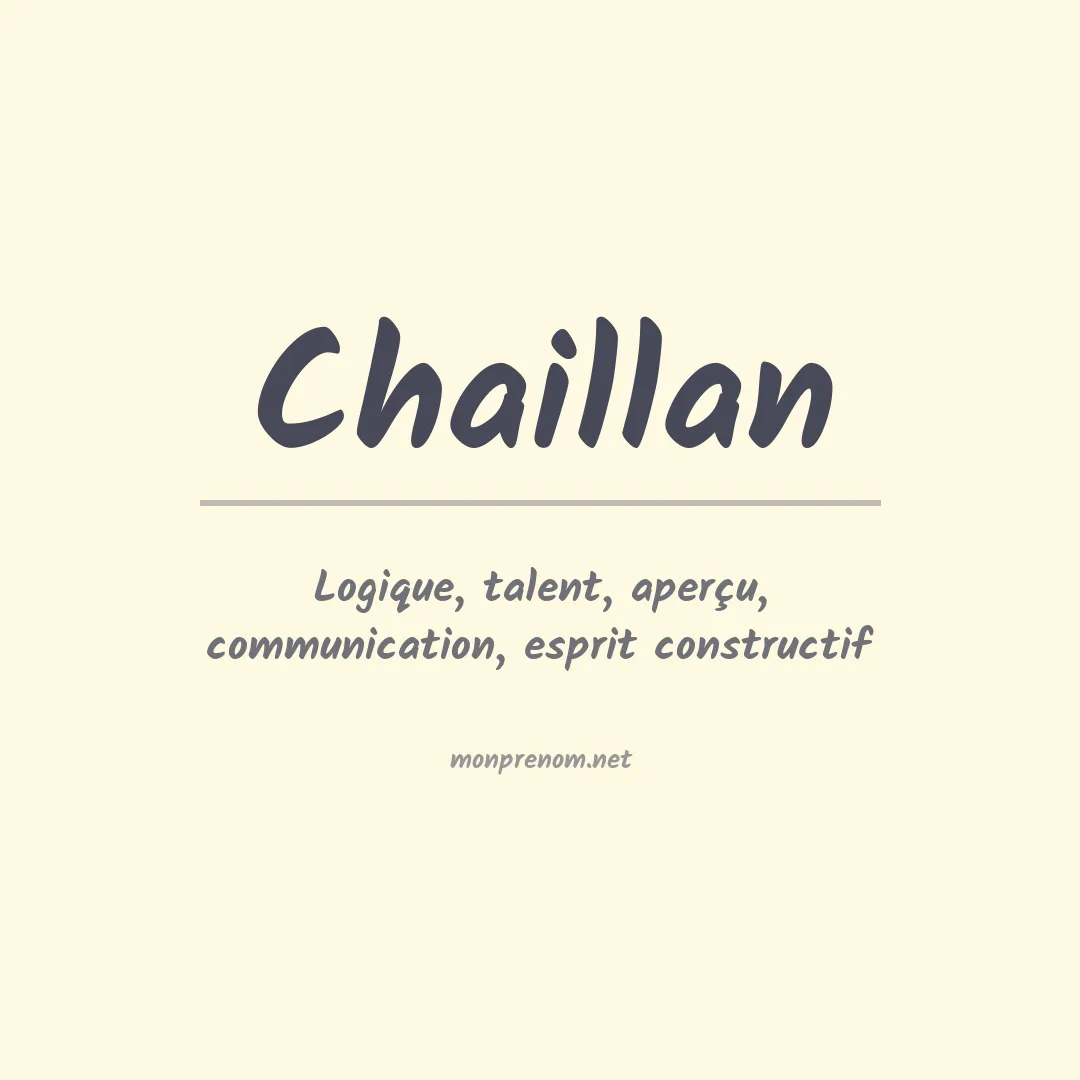 Signification du prénom Chaillan