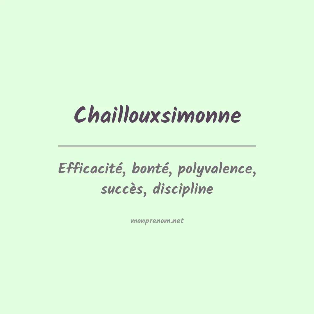 Signification du prénom Chaillouxsimonne