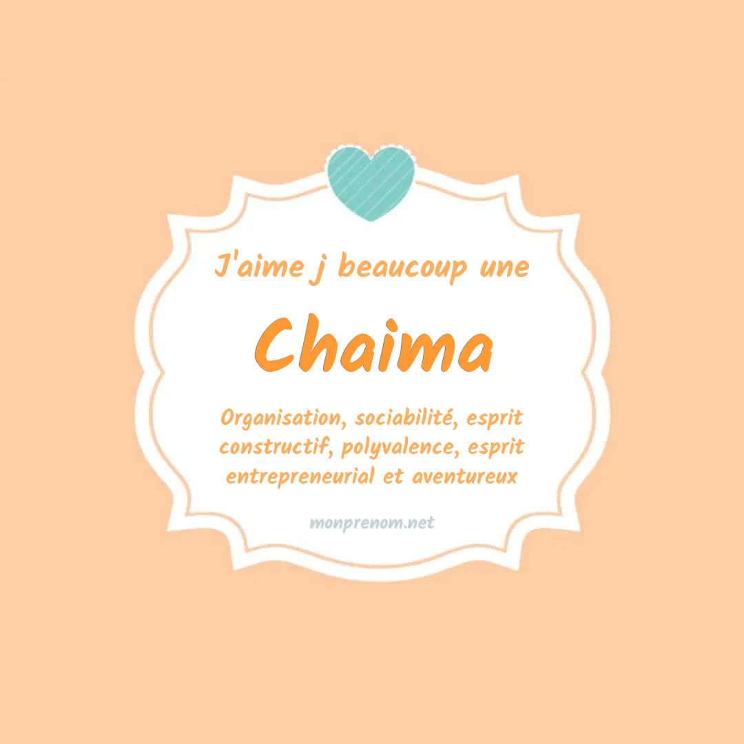 J'aime beaucoup Chaima