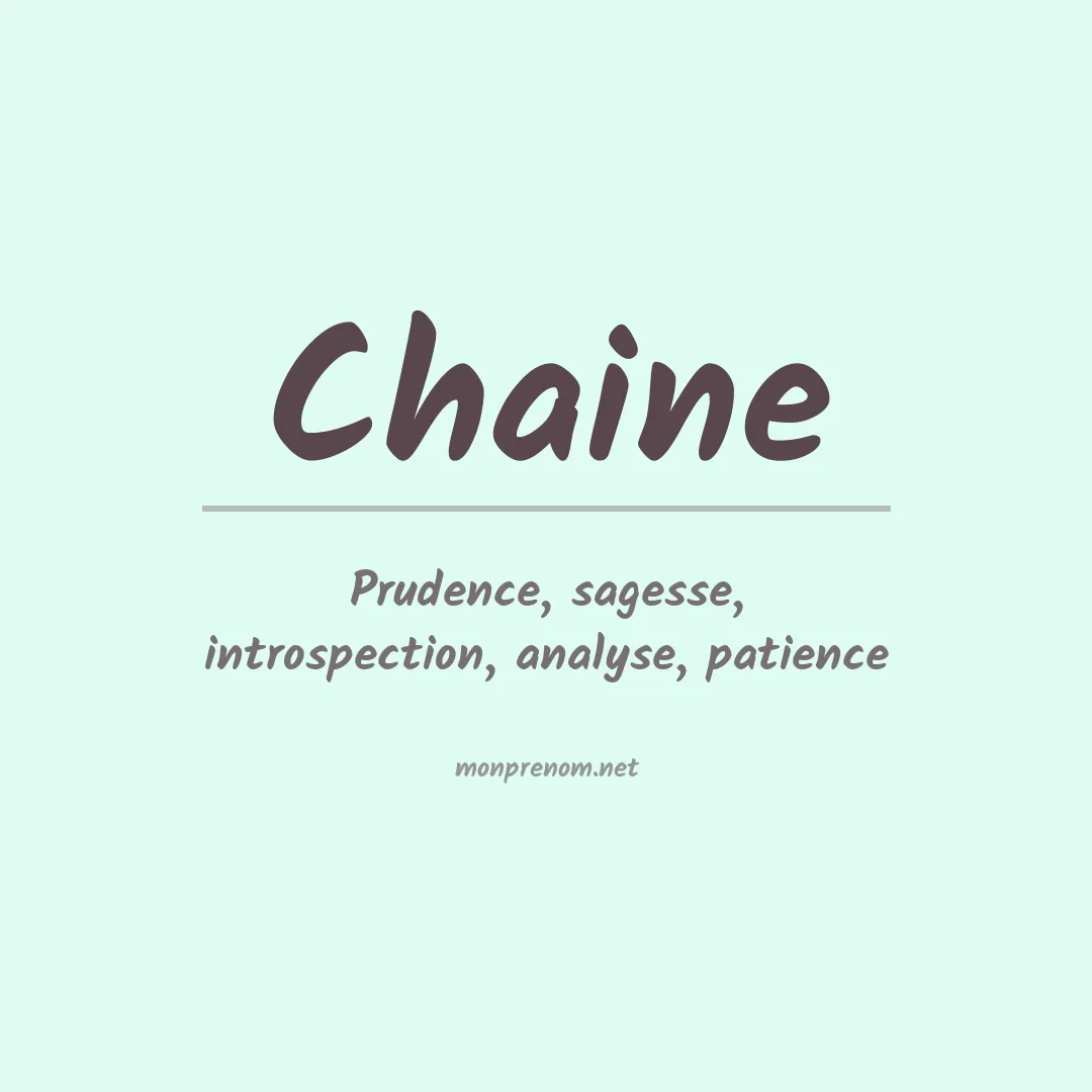 Prénom Chaine