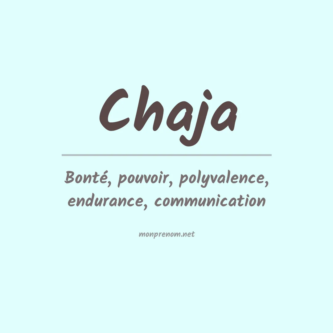 Signification du prénom Chaja
