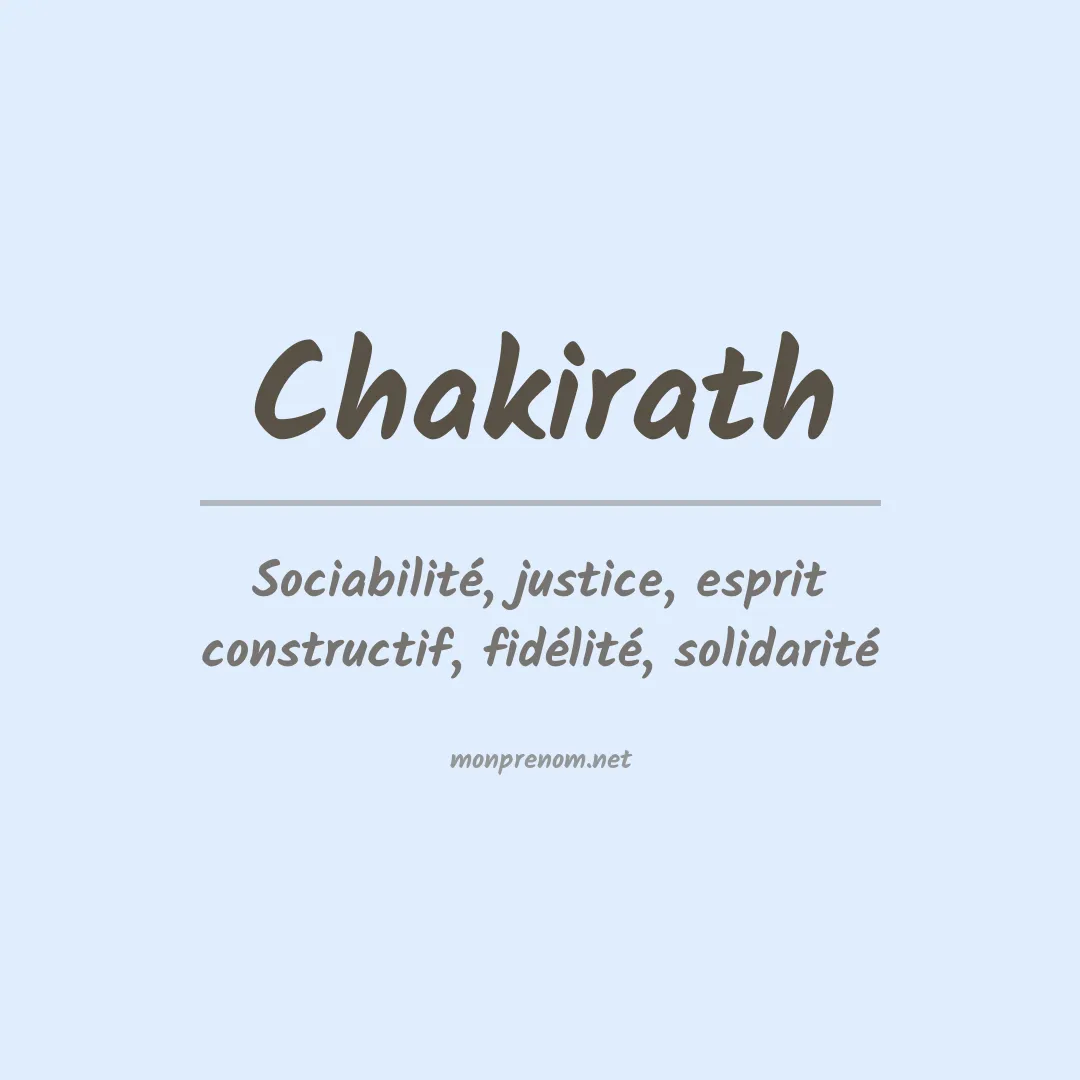 Signification du prénom Chakirath