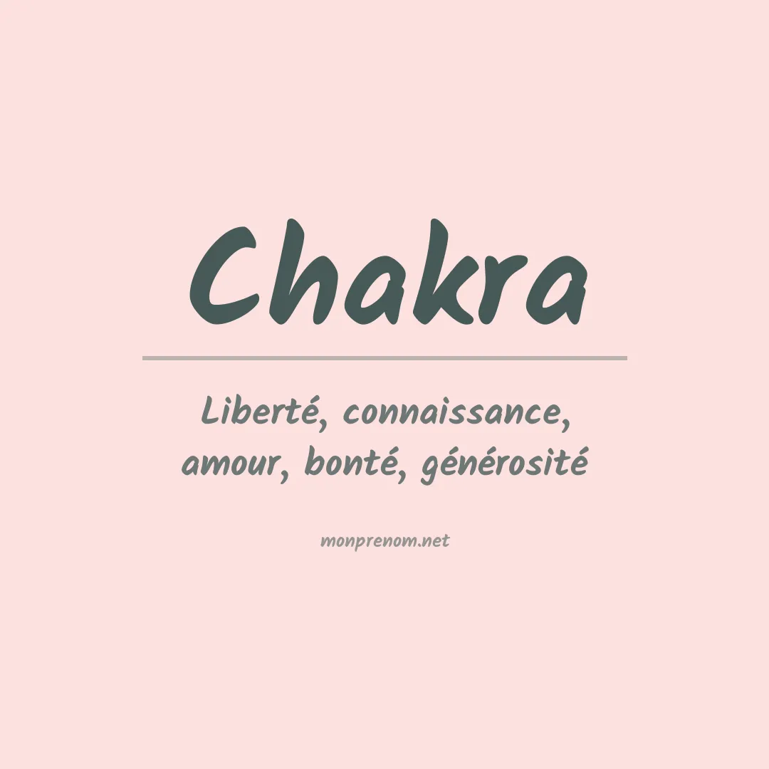 Signification du prénom Chakra