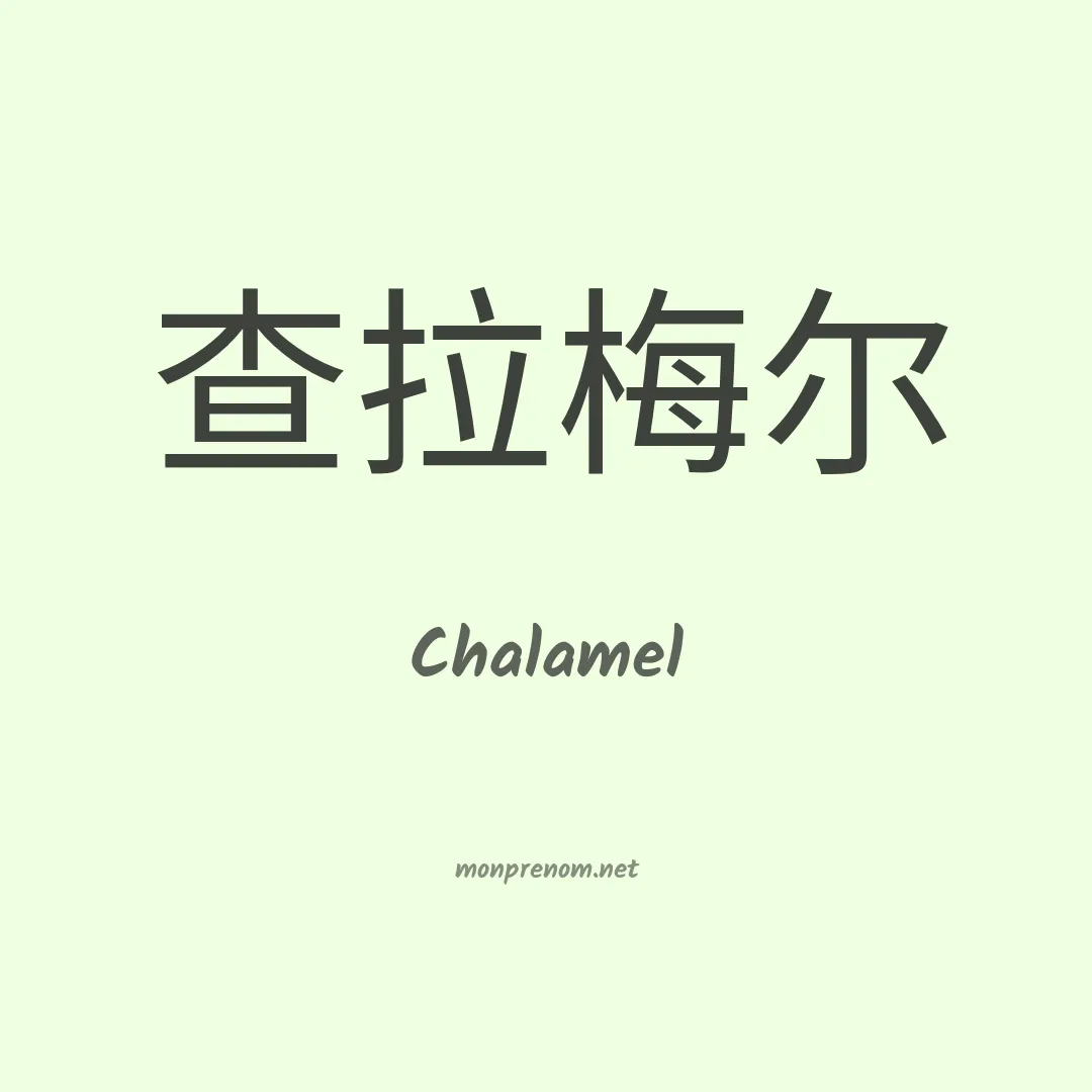 Chalamel en chinois