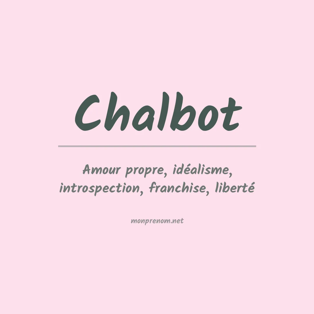 Signification du prénom Chalbot