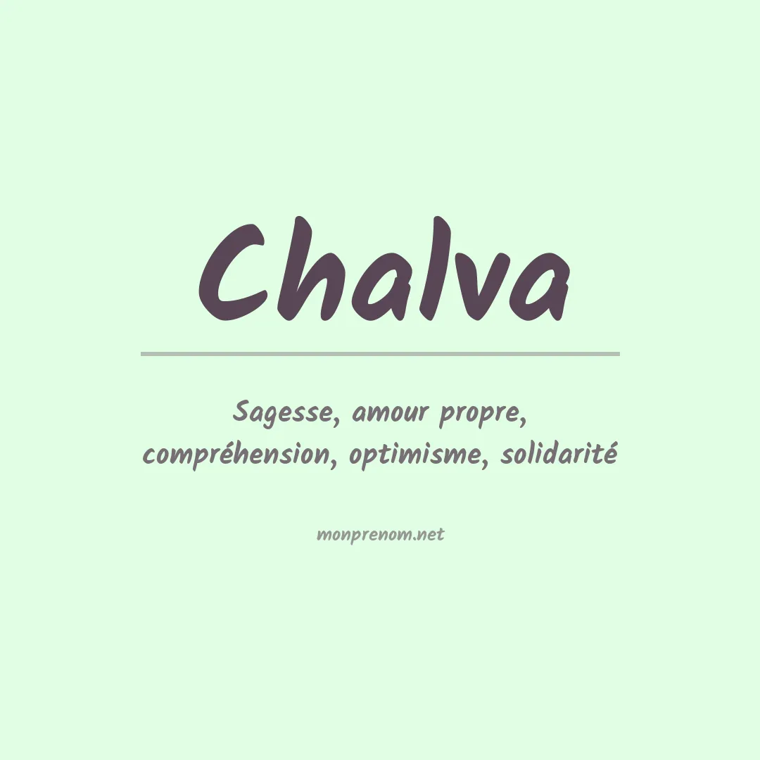 Signification du prénom Chalva