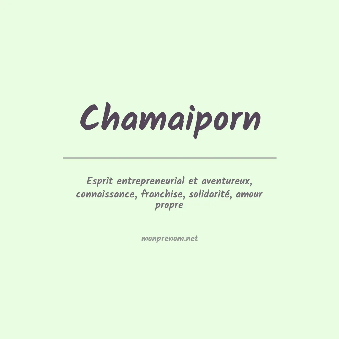 Prénom Chamaiporn