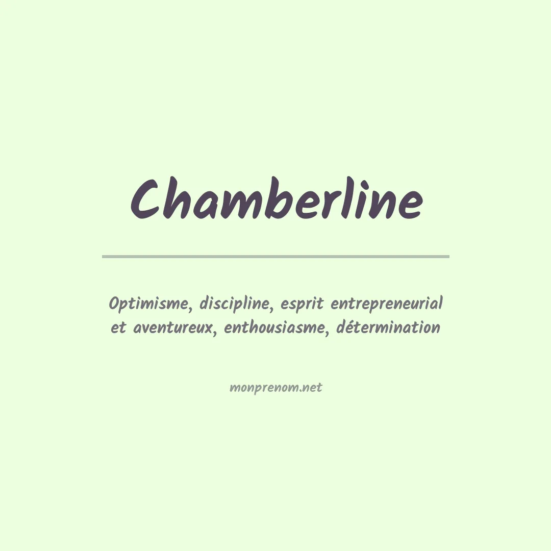Signification du prénom Chamberline