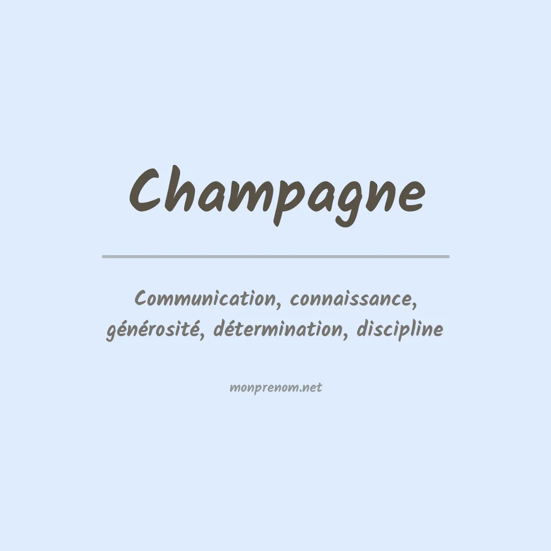 Prénom Champagne