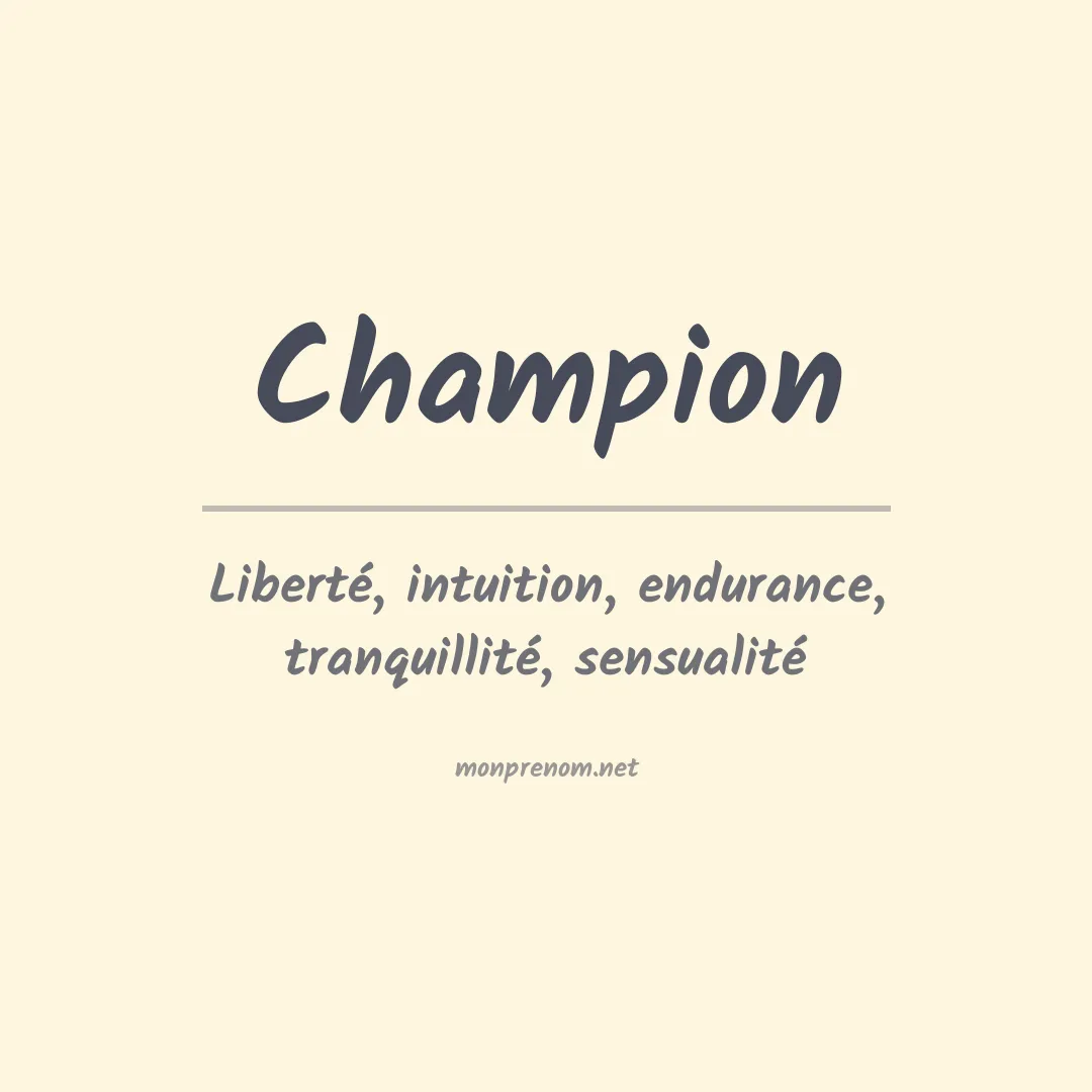 Prénom Champion
