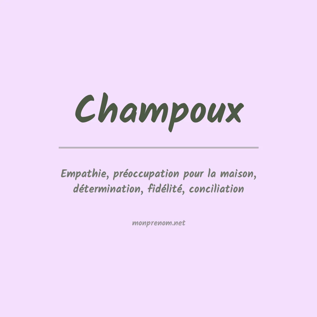 Prénom Champoux