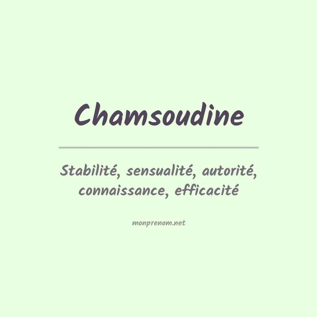 Signification du prénom Chamsoudine