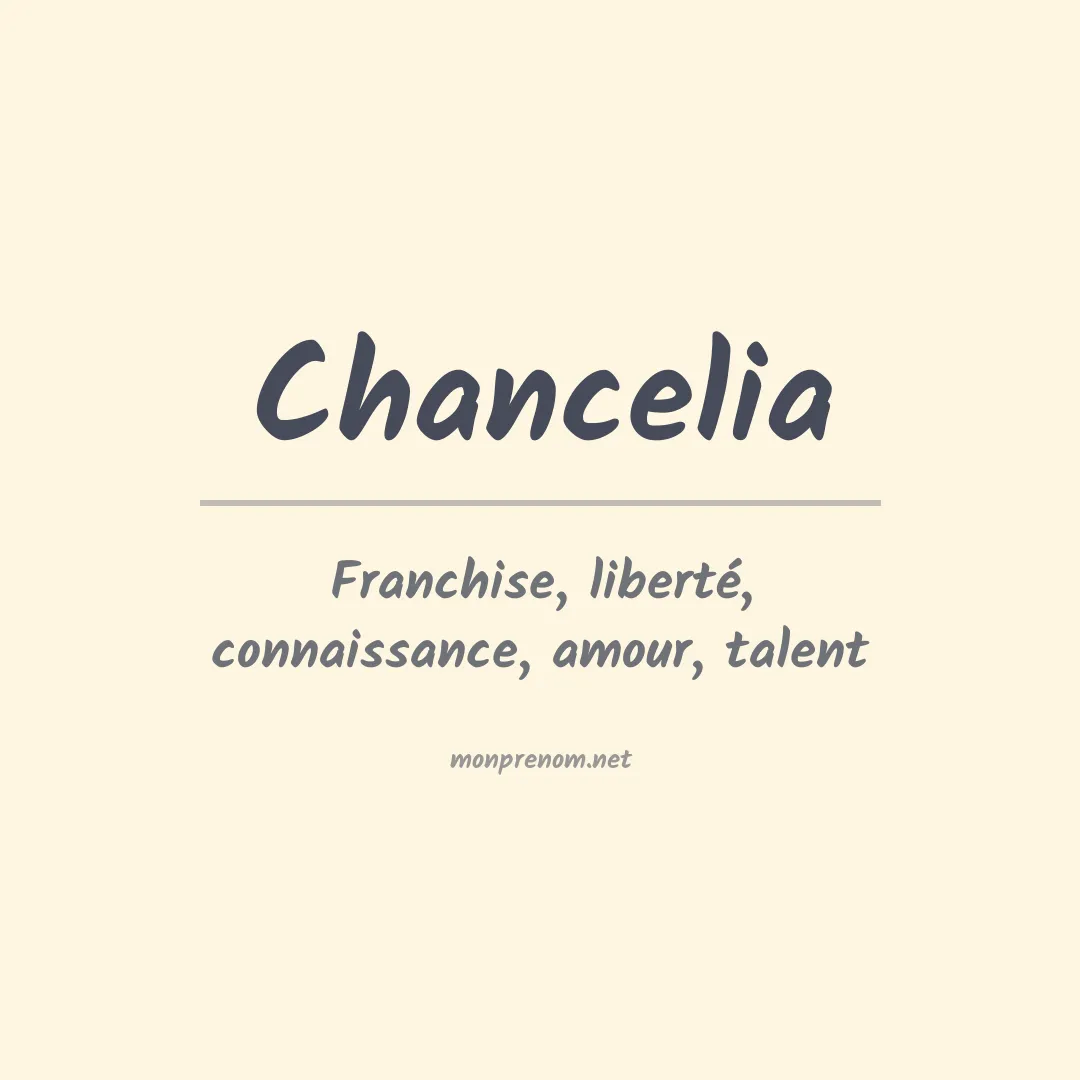 Prénom Chancelia