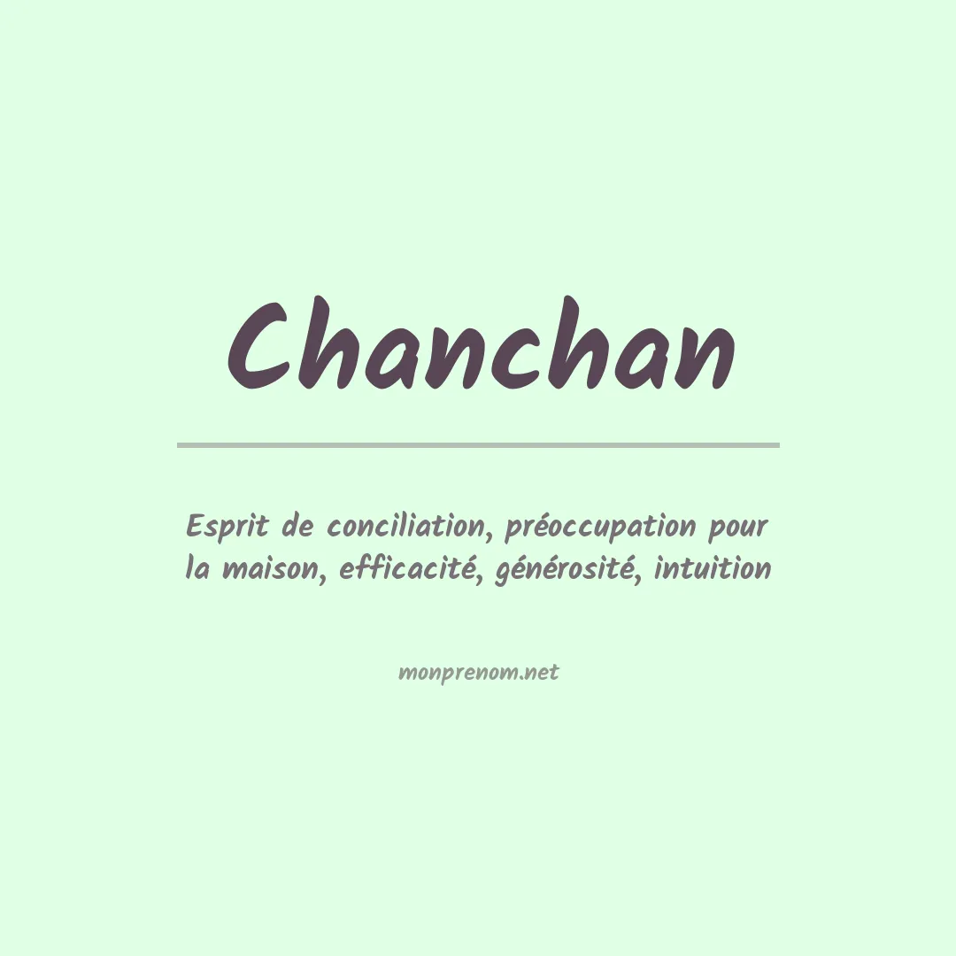 Signification du prénom Chanchan