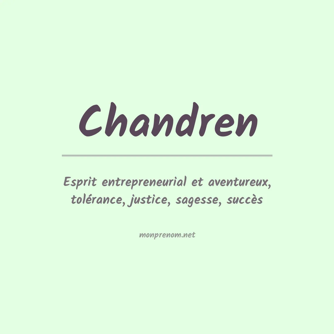 Signification du prénom Chandren
