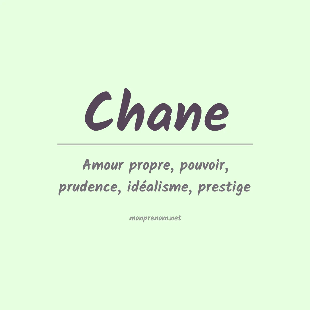 Prénom Chane