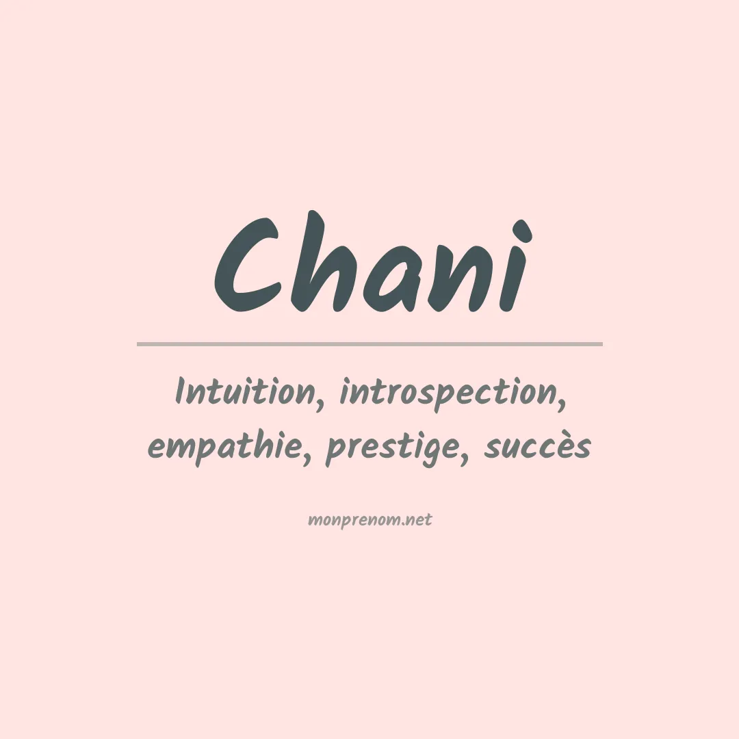 Signification du prénom Chani