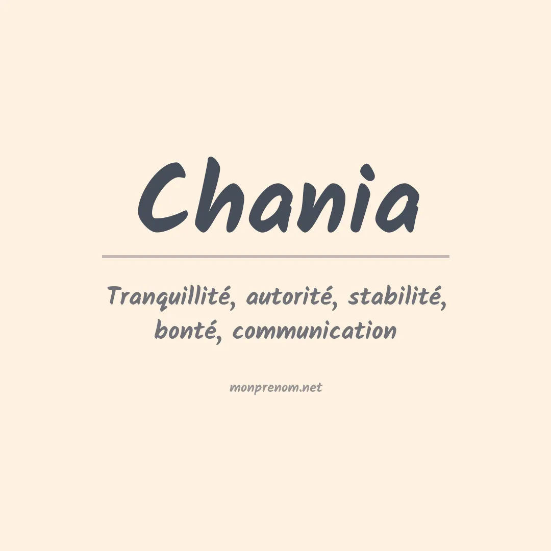 Signification du prénom Chania
