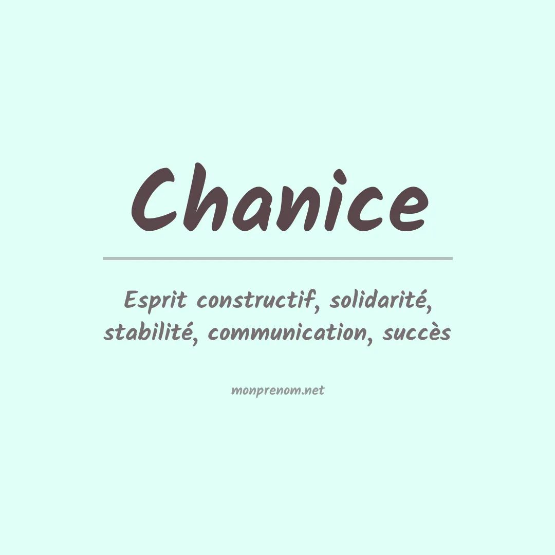 Signification du prénom Chanice