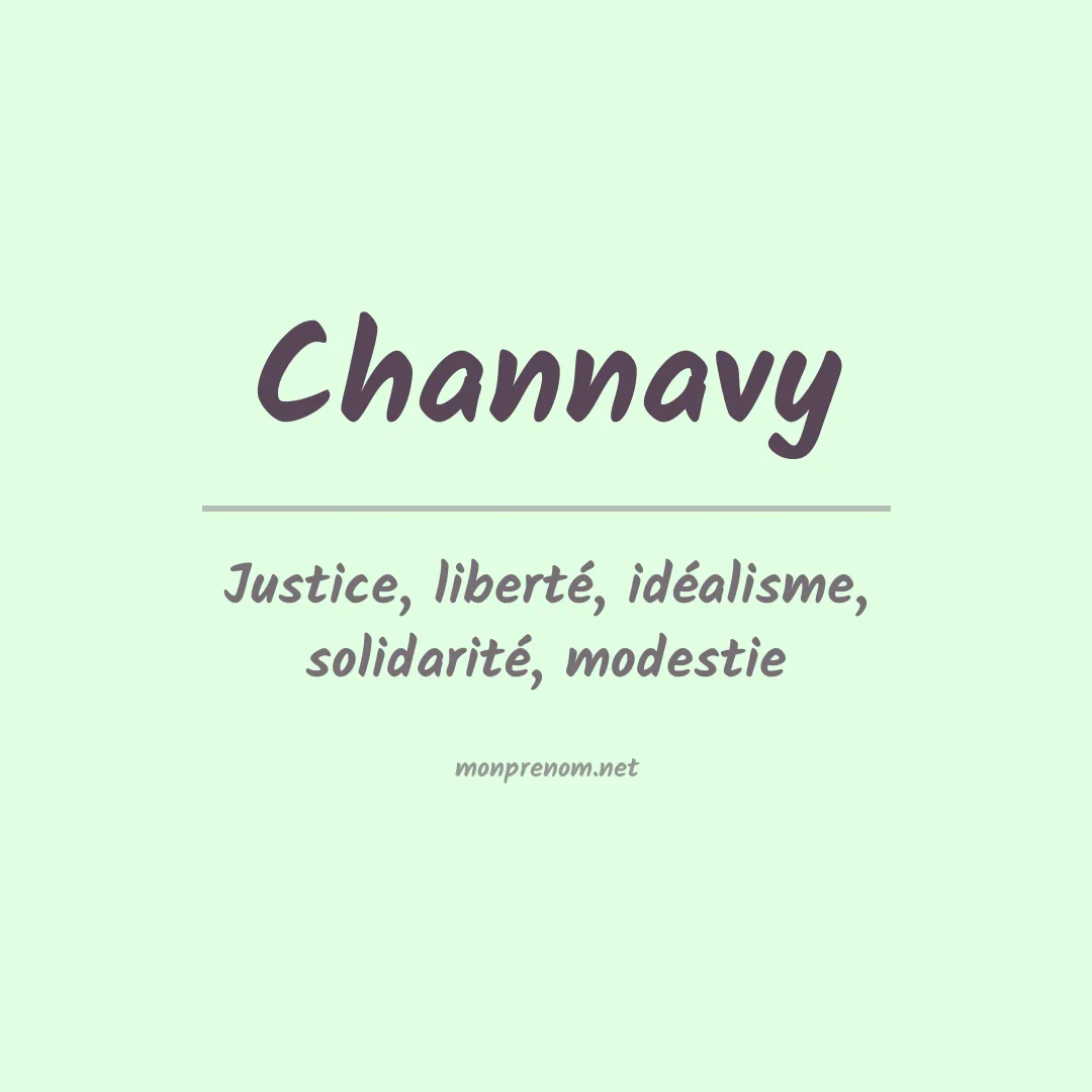 Signification du prénom Channavy