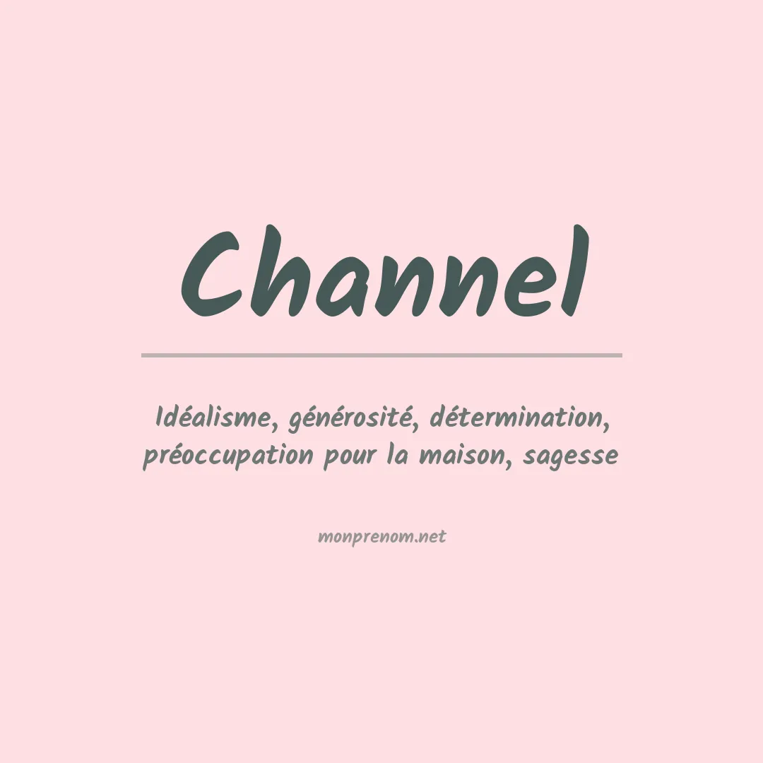 Signification du prénom Channel