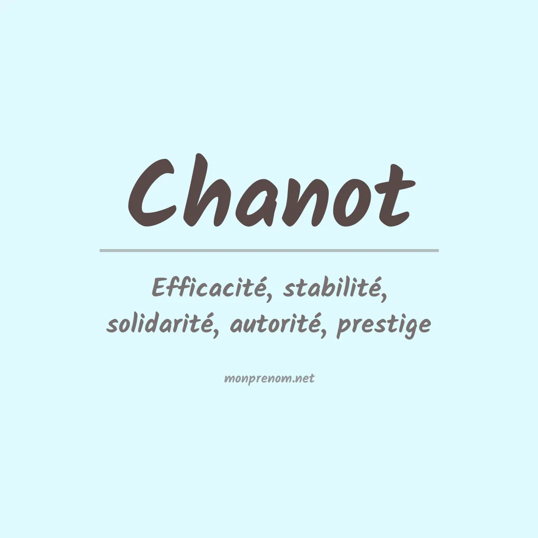 Signification du prénom Chanot