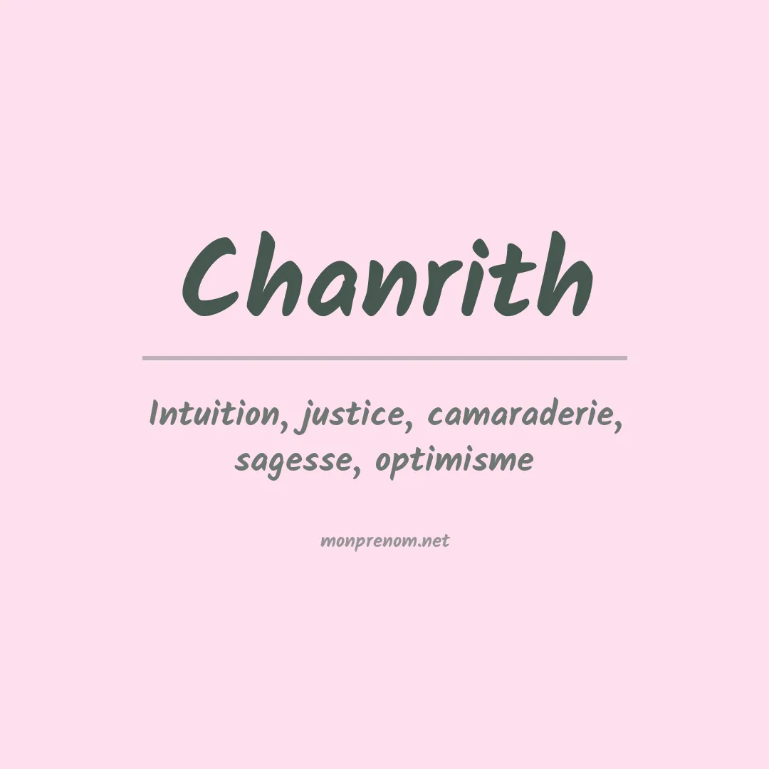 Signification du prénom Chanrith
