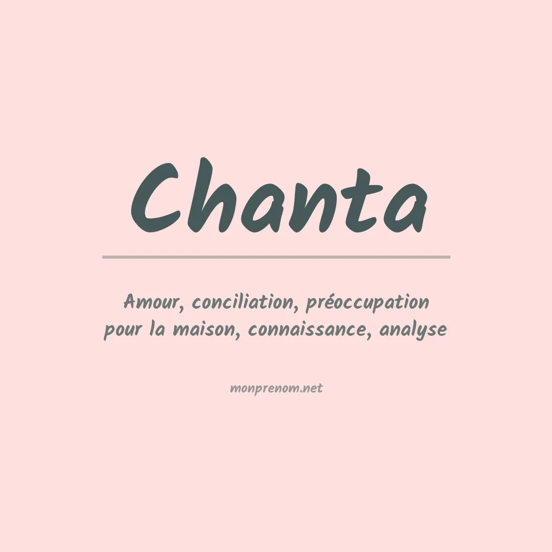 Signification du prénom Chanta