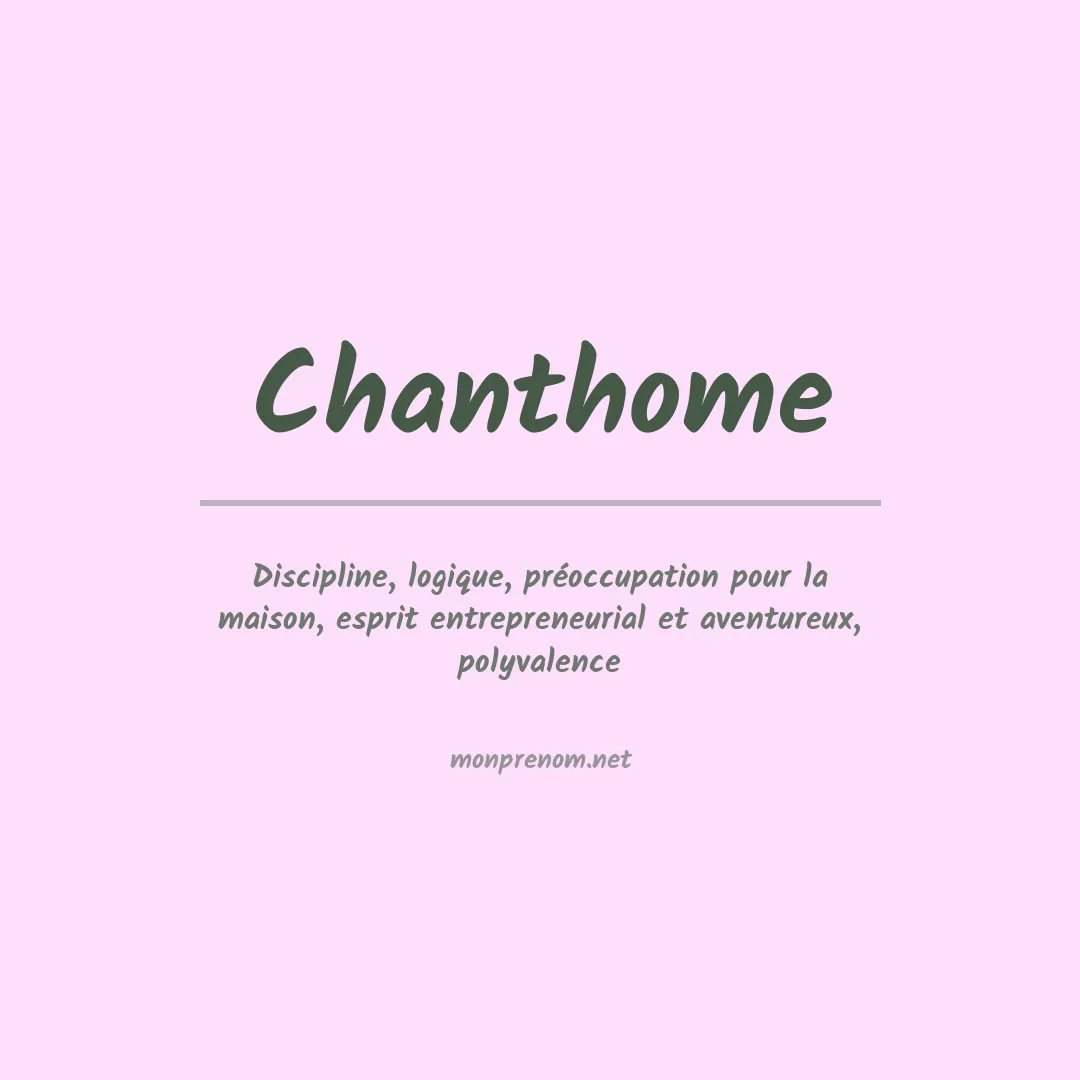 Signification du prénom Chanthome