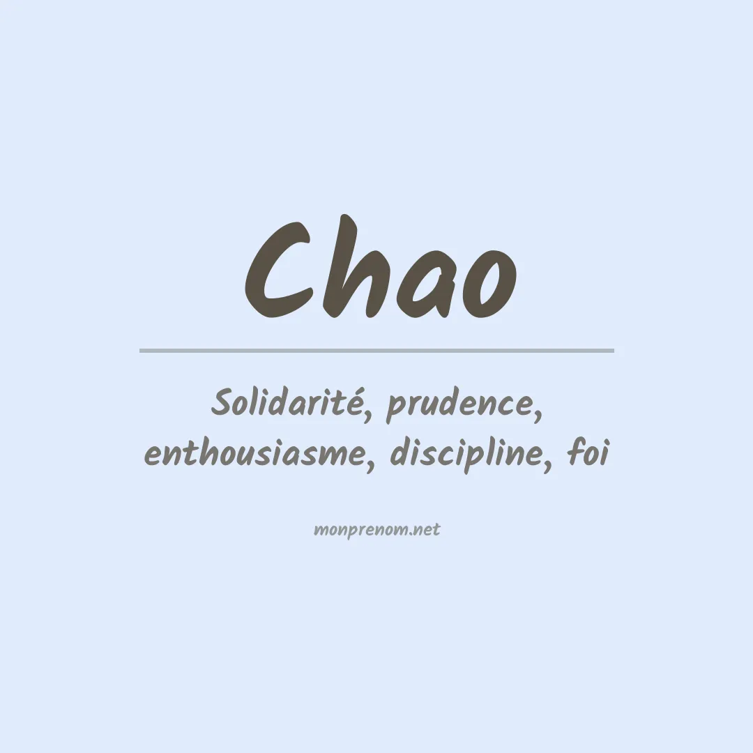 Prénom Chao