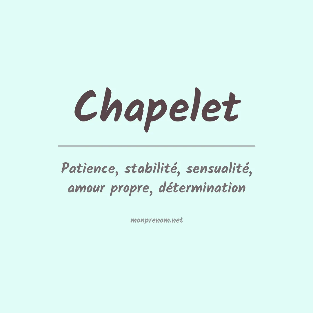 Signification du prénom Chapelet