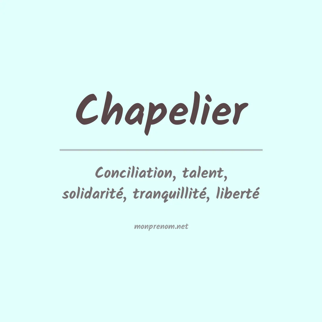 Signification du prénom Chapelier