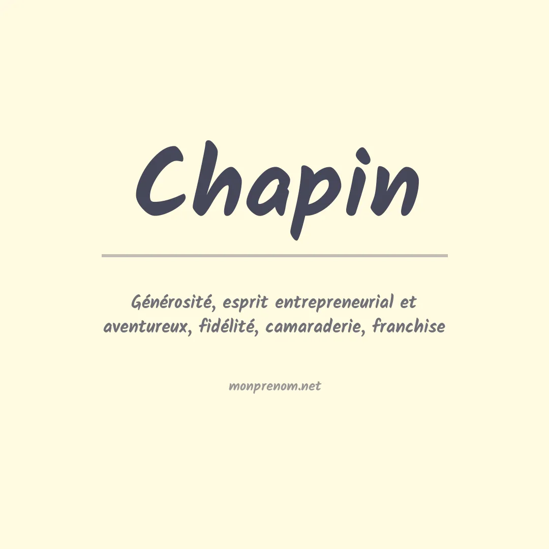 Prénom Chapin