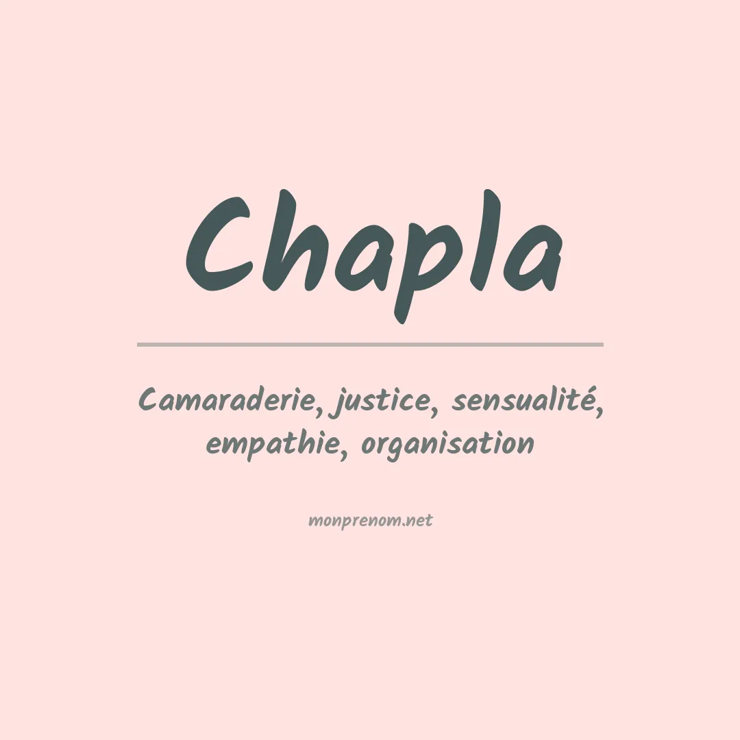 Signification du prénom Chapla