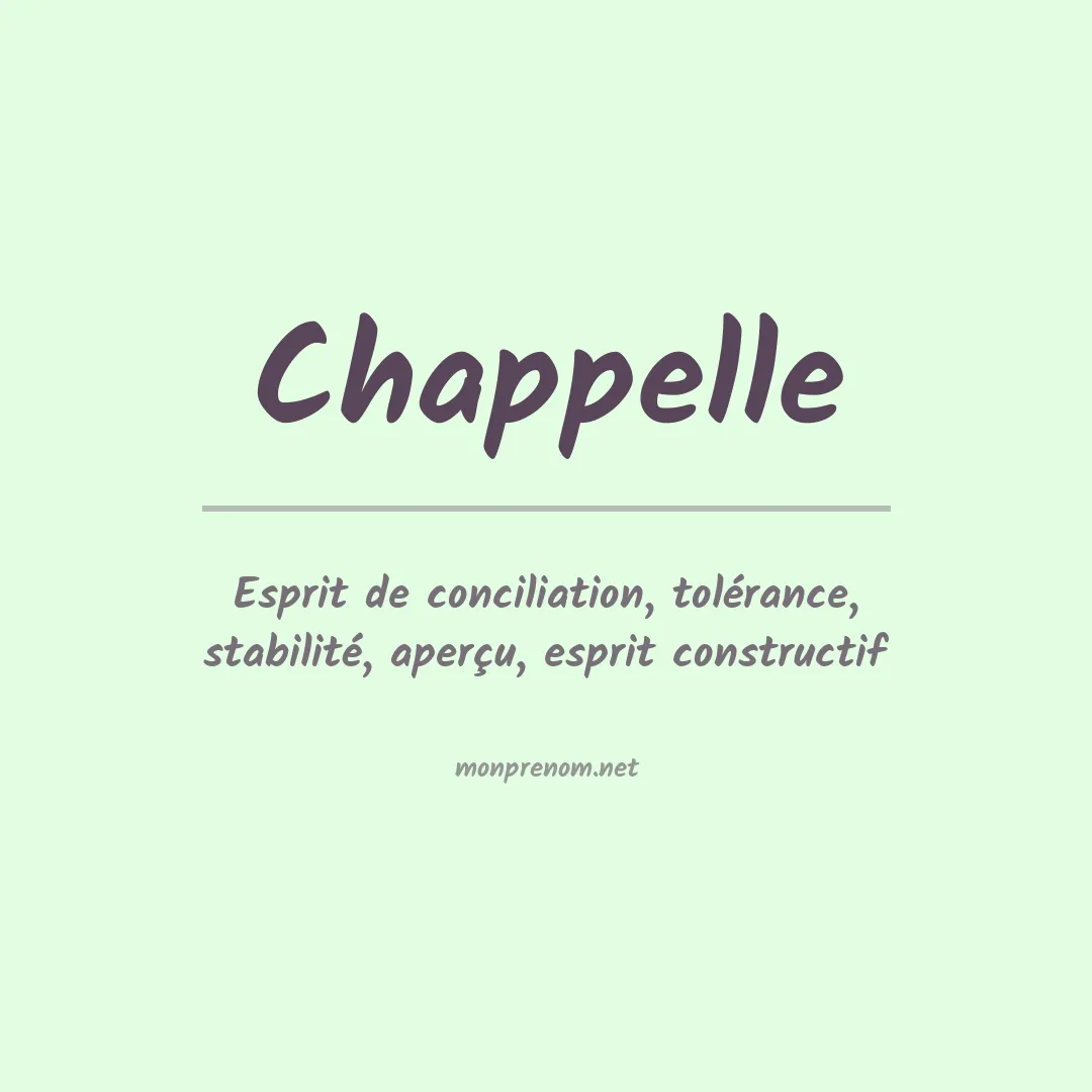 Prénom Chappelle