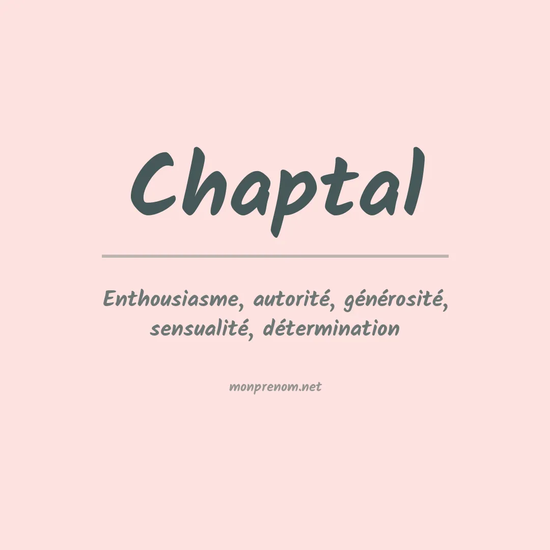 Signification du prénom Chaptal