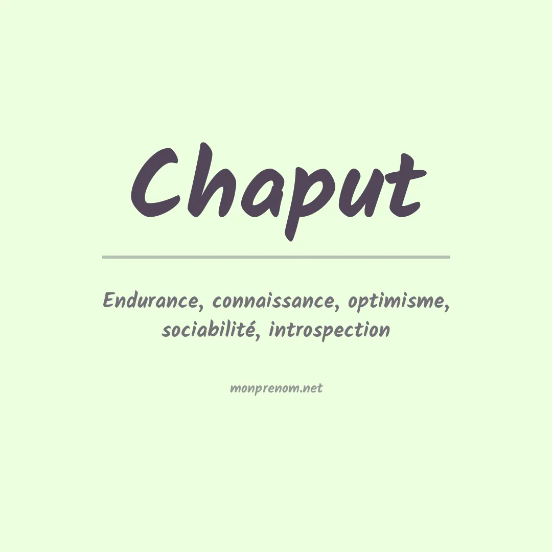 Prénom Chaput