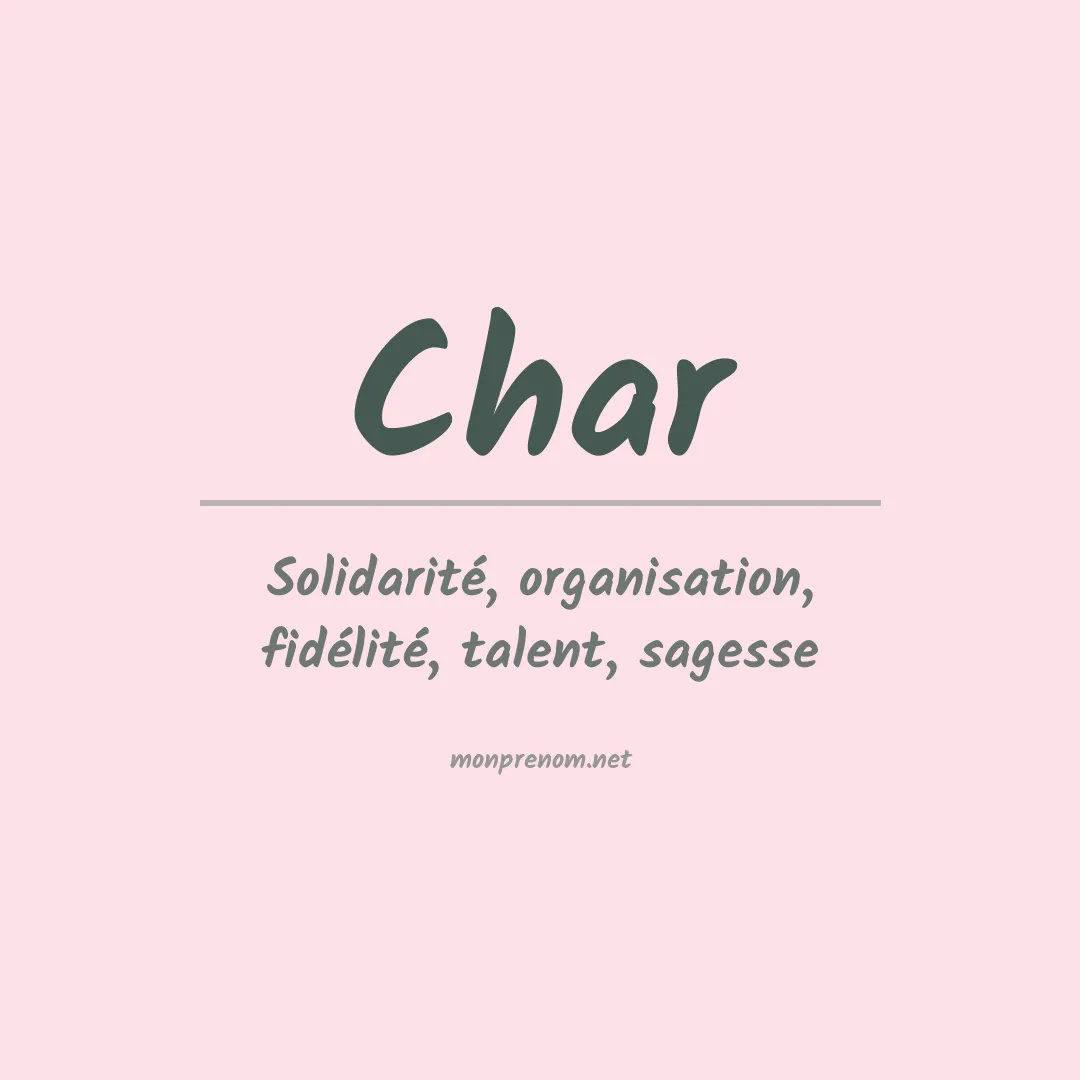 Prénom Char