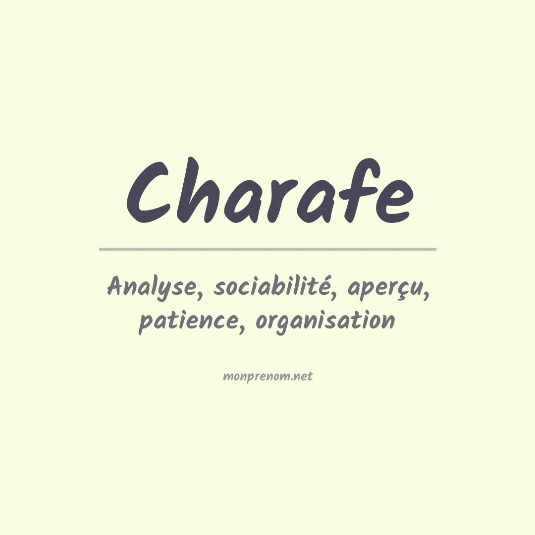Signification du prénom Charafe