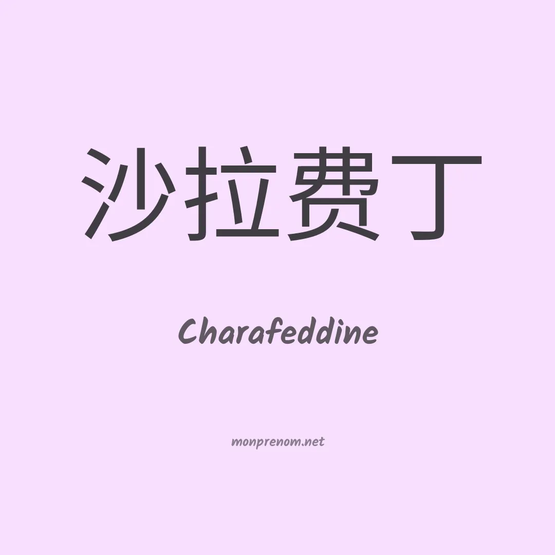 Charafeddine en chinois