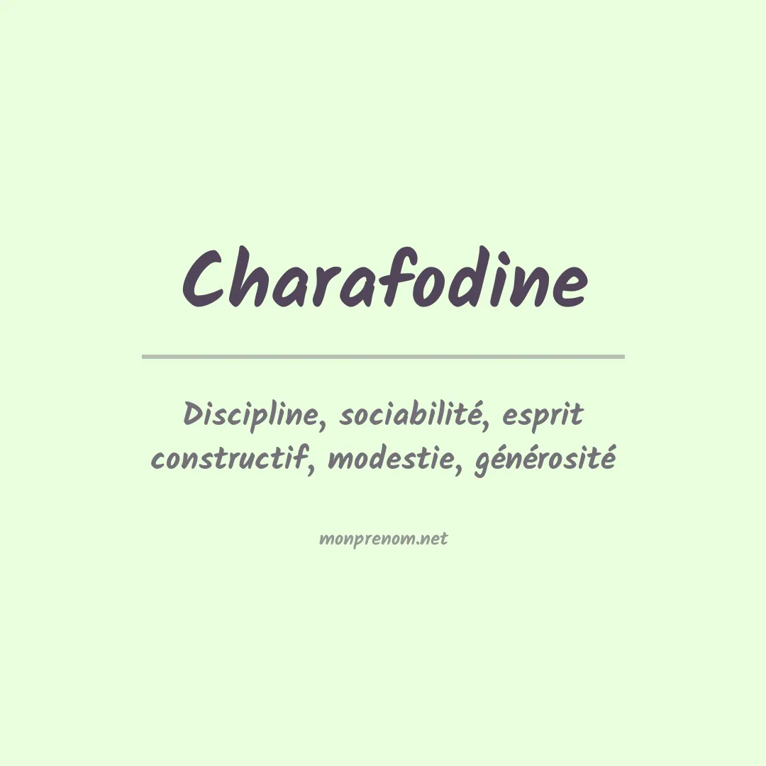 Signification du prénom Charafodine