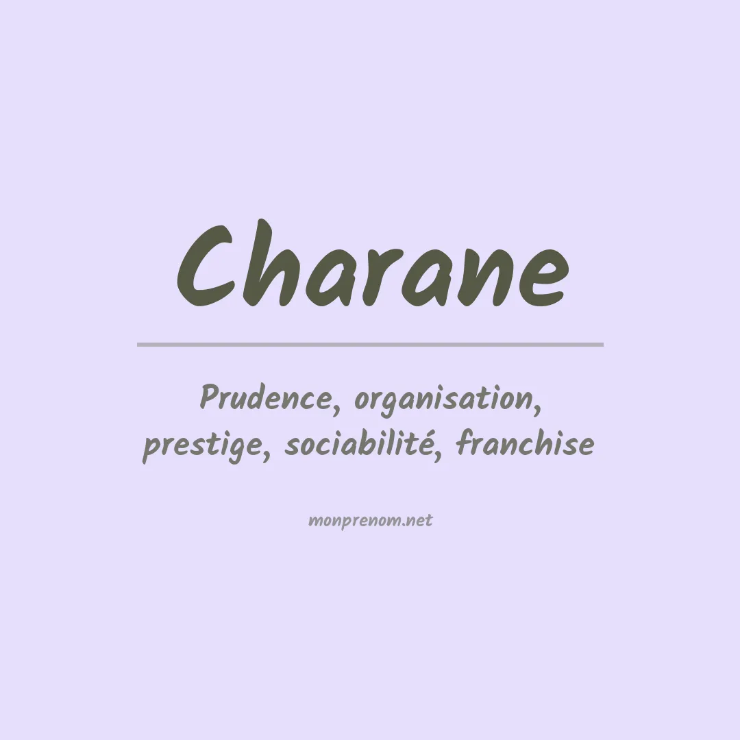 Signification du prénom Charane