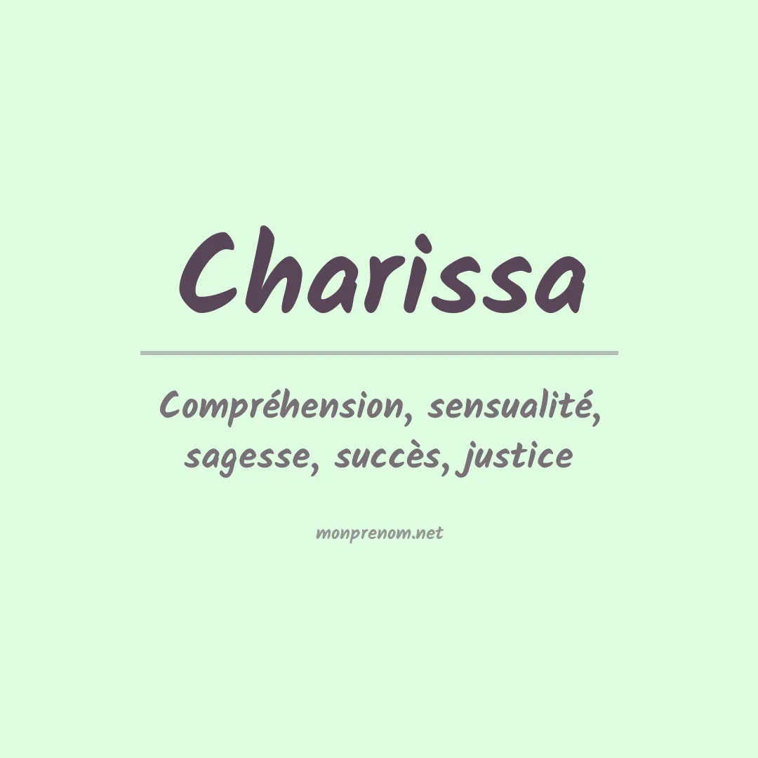 Signification du prénom Charissa