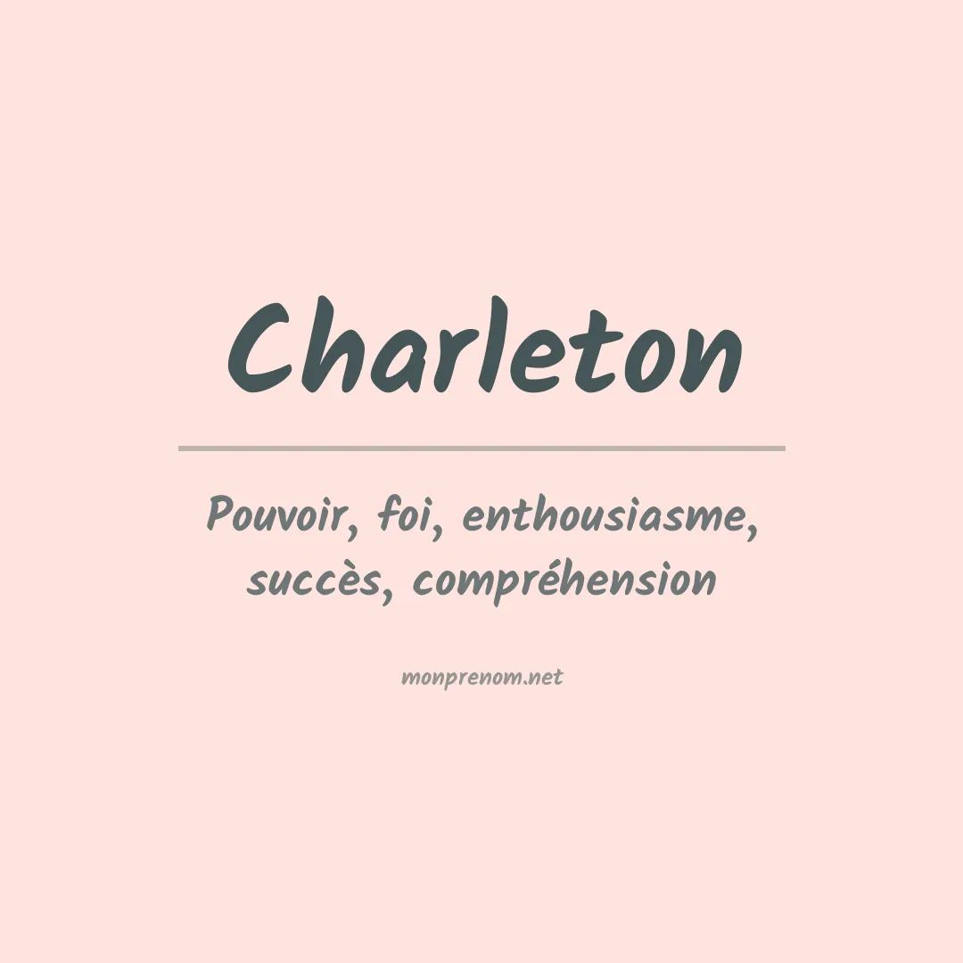 Signification du prénom Charleton