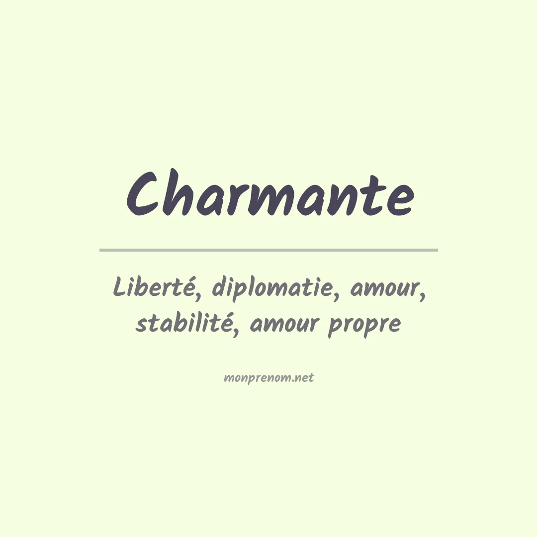 Signification du prénom Charmante