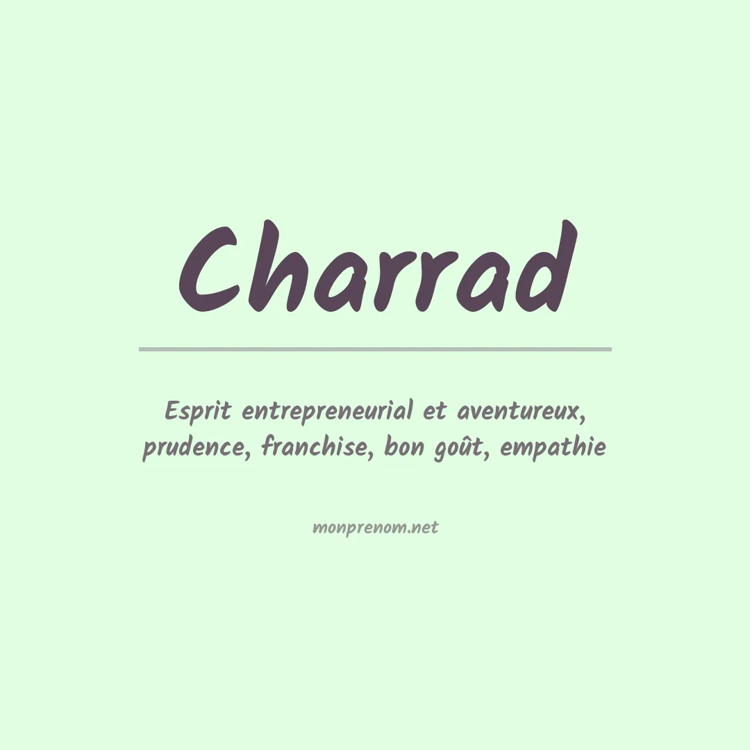 Signification du prénom Charrad